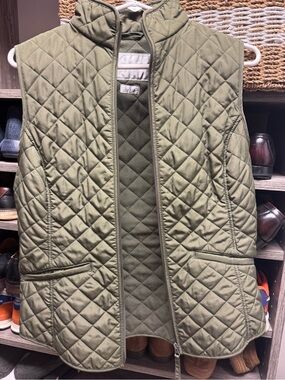 Van heusen Quilted Sleeveless Vest Jacket - Olive